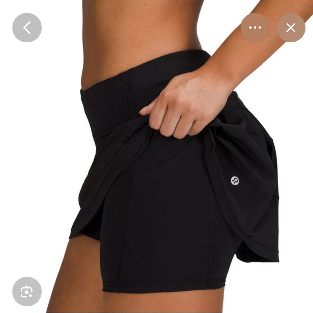 lululemon athletica Black Double-Layer Skater Skirt